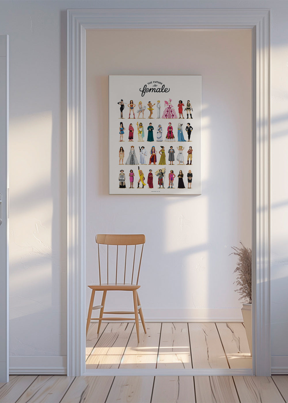 Illustration 'The Future is Female' ikoniska figurer