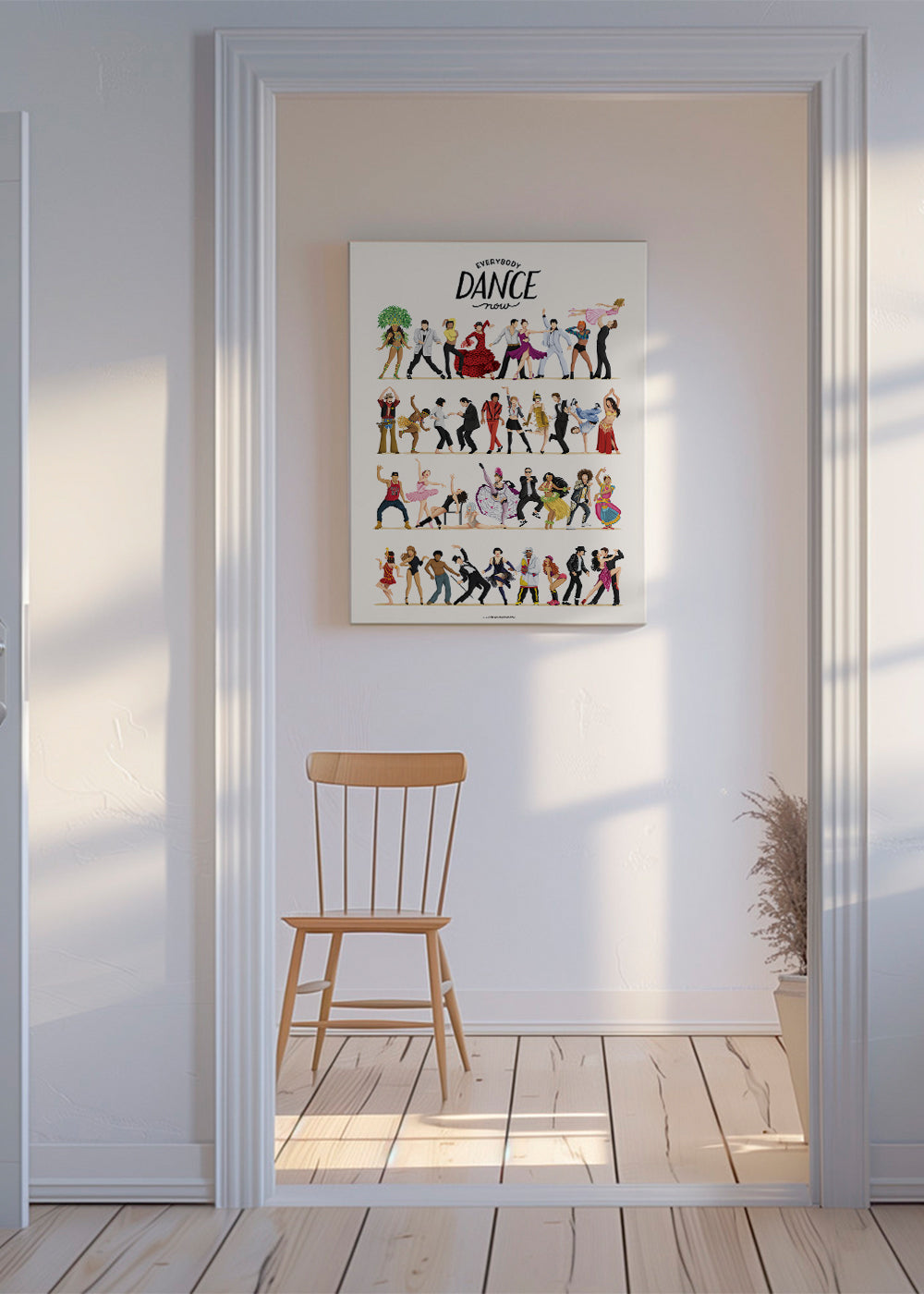 Illustration av dansare i rörelse