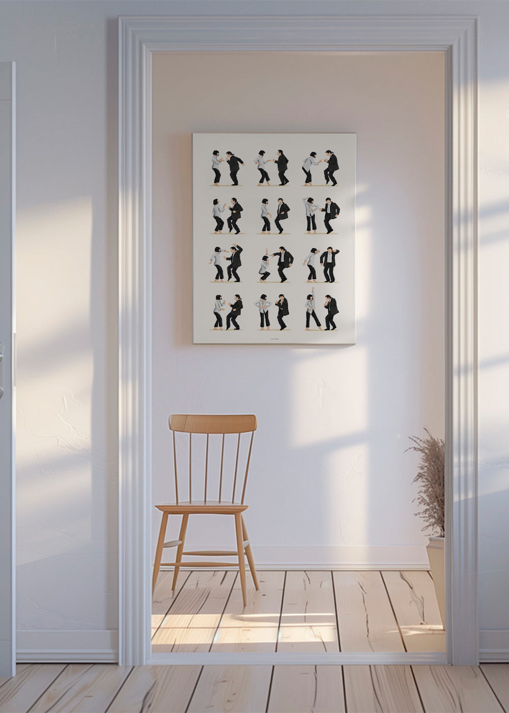 Illustration av dansande par i sekvens