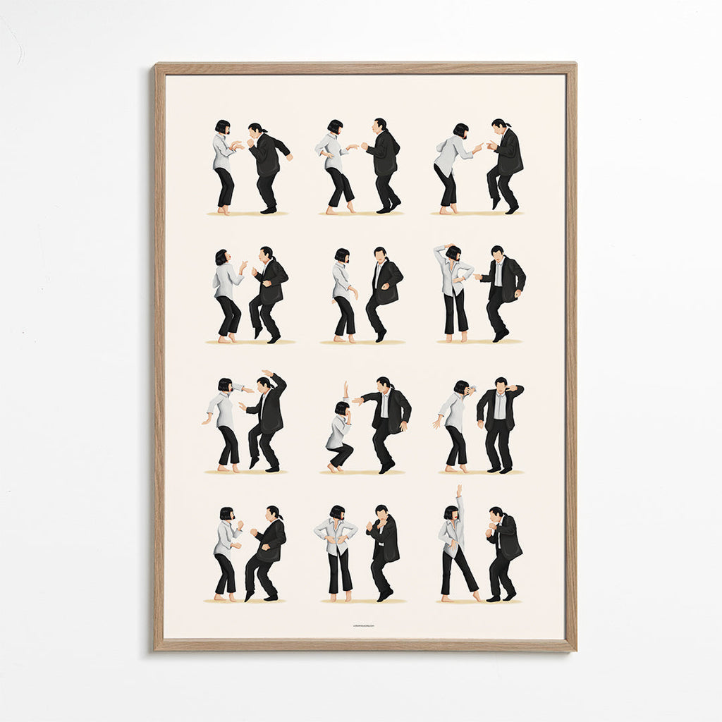 Illustration av dansande par i sekvens