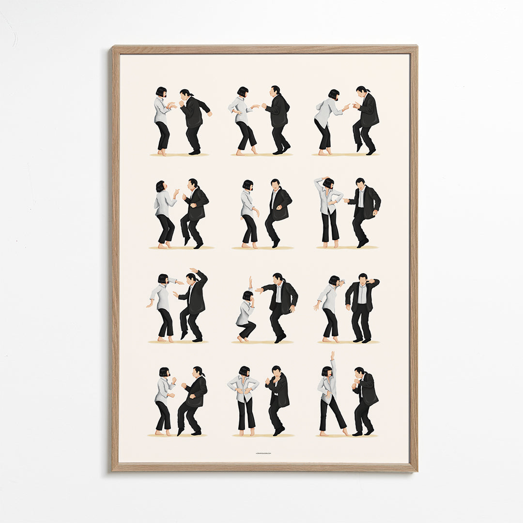 Illustration av dansande par i sekvens