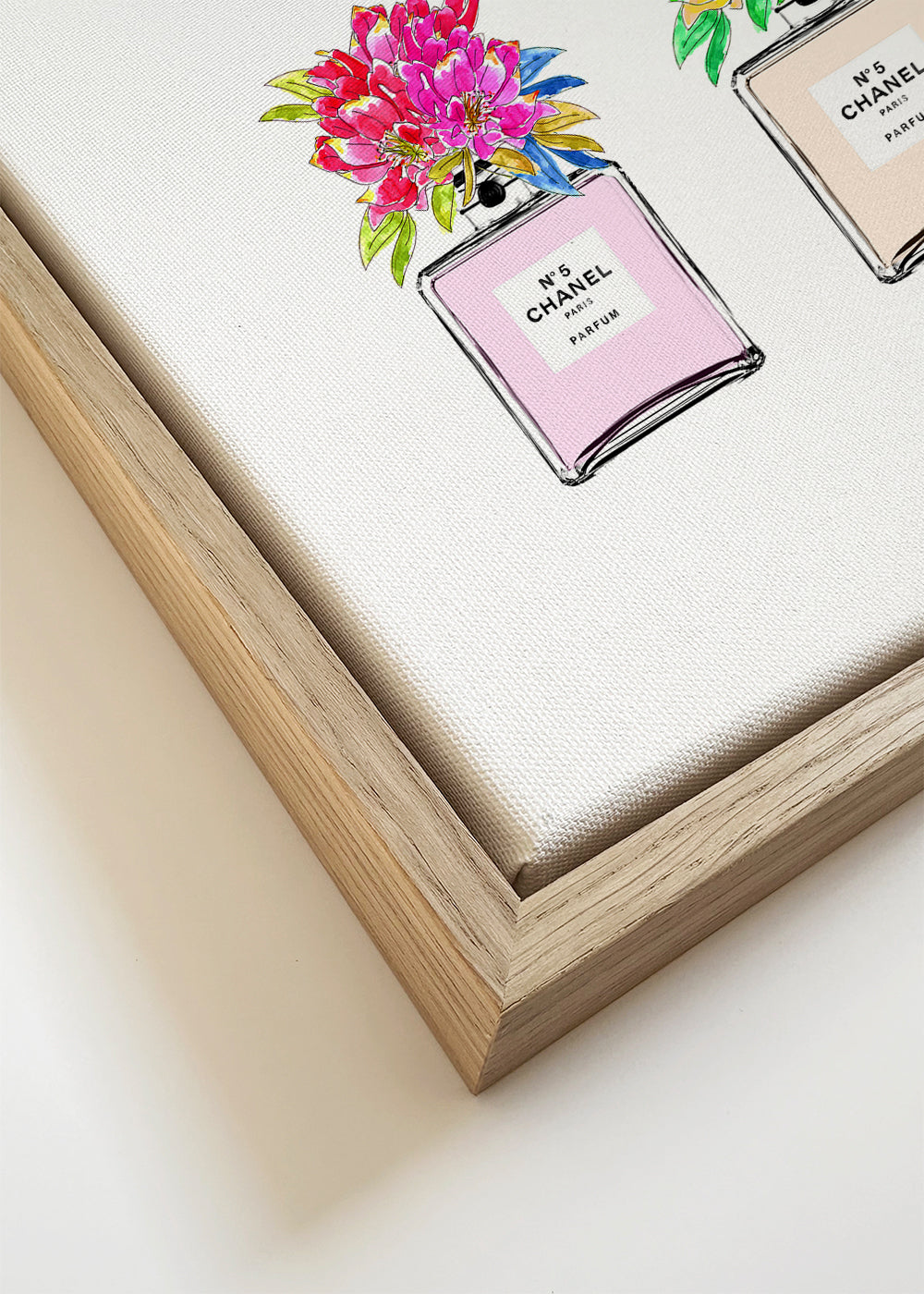 Illustration av parfymflaskor med blommor