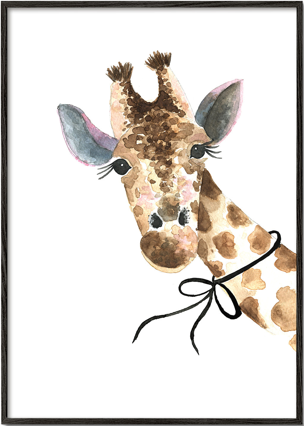 Konstverk giraff akvarell för barnrum