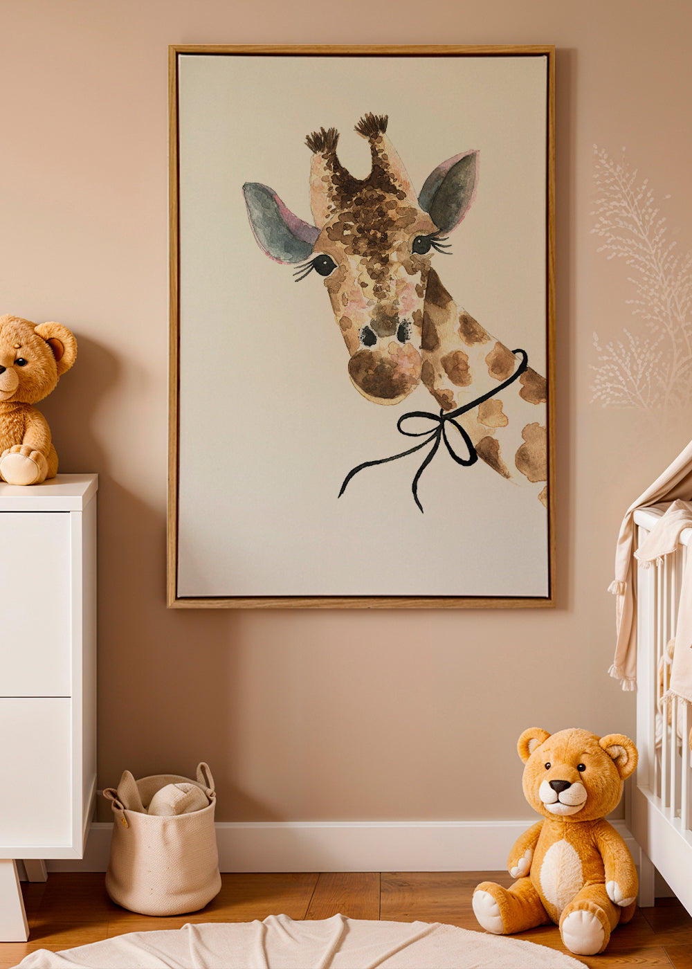 Konstverk giraff akvarell för barnrum