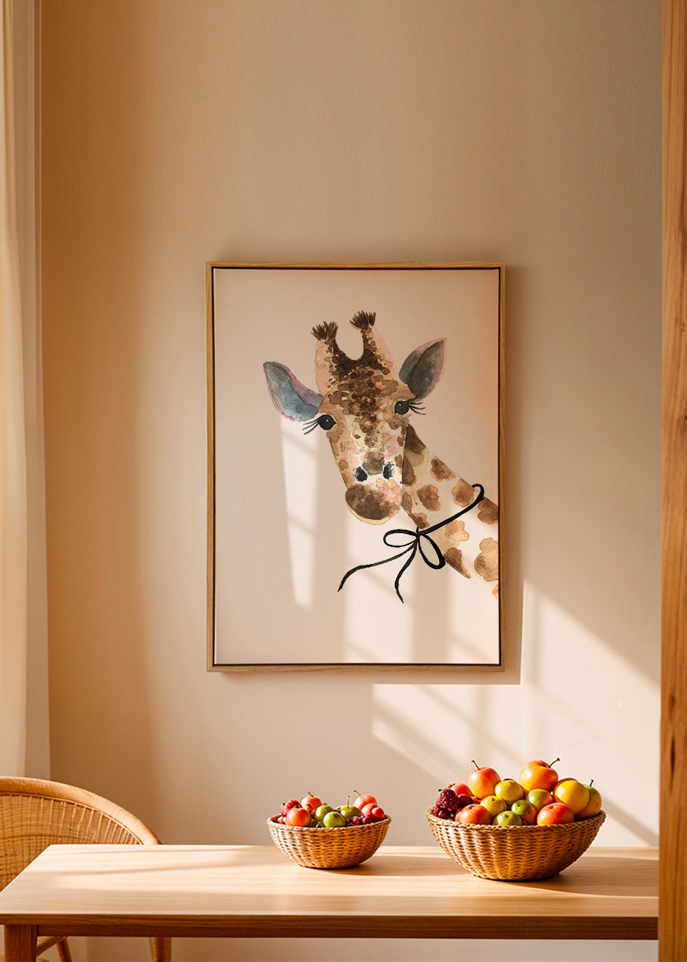 Konstverk giraff akvarell för barnrum