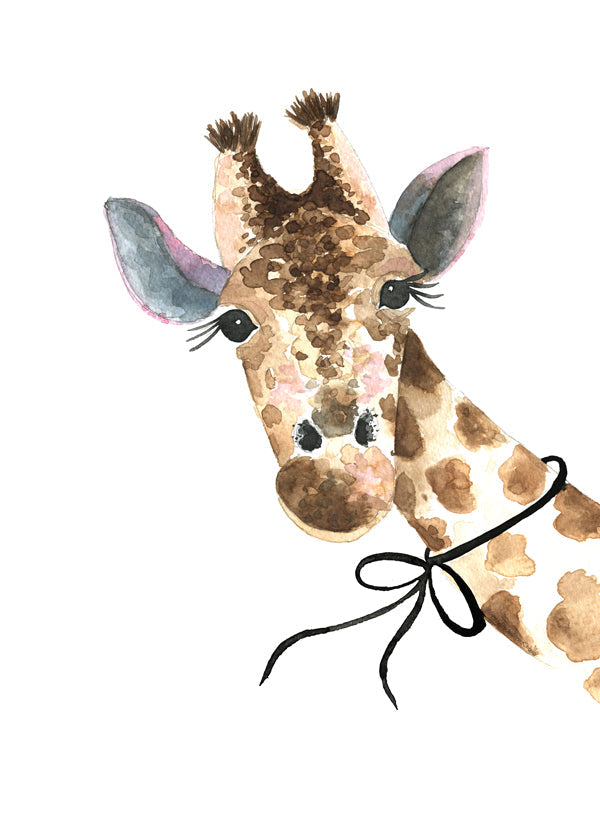 Konstverk giraff akvarell för barnrum