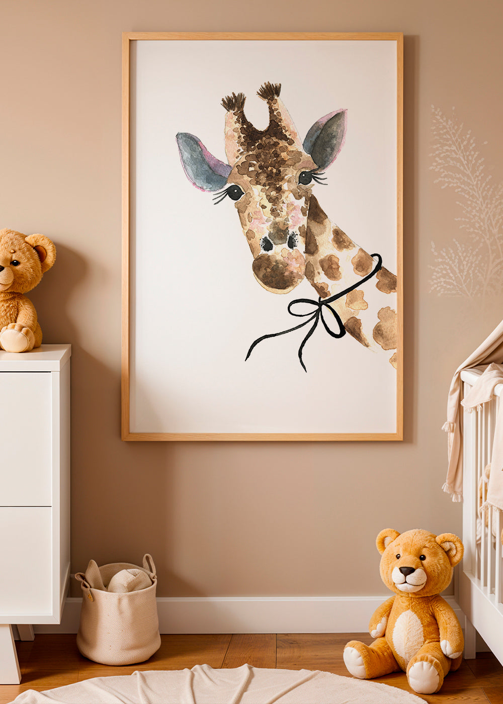 Konstverk giraff akvarell för barnrum
