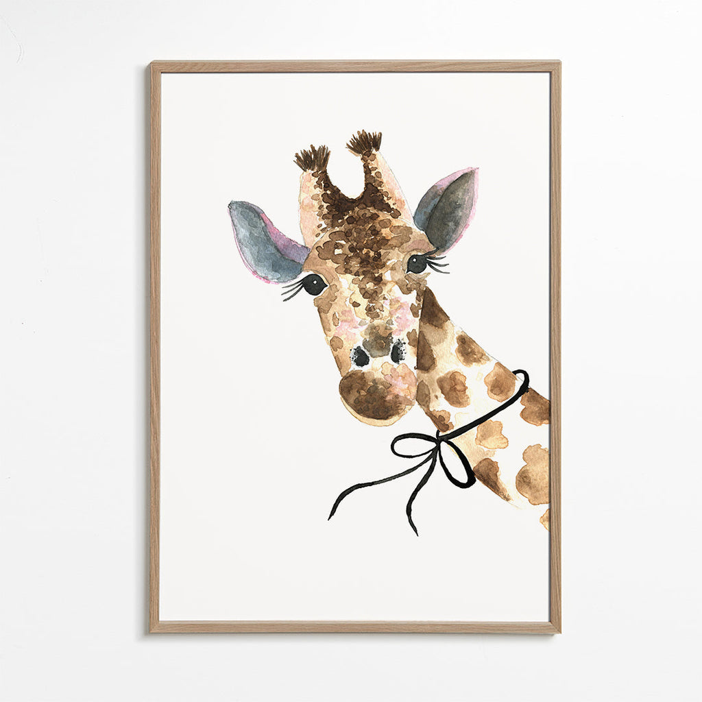 Konstverk giraff akvarell för barnrum