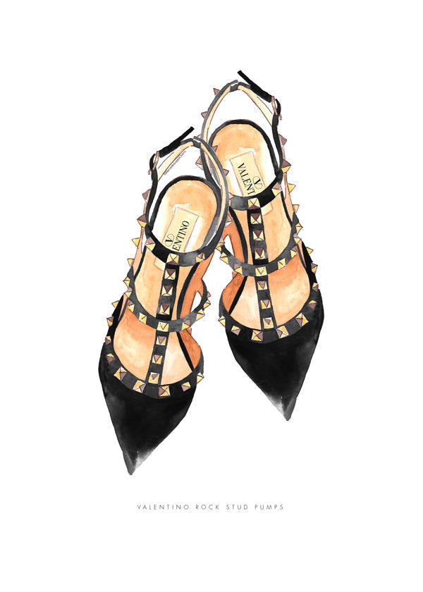 Illustration av Valentino nitskor