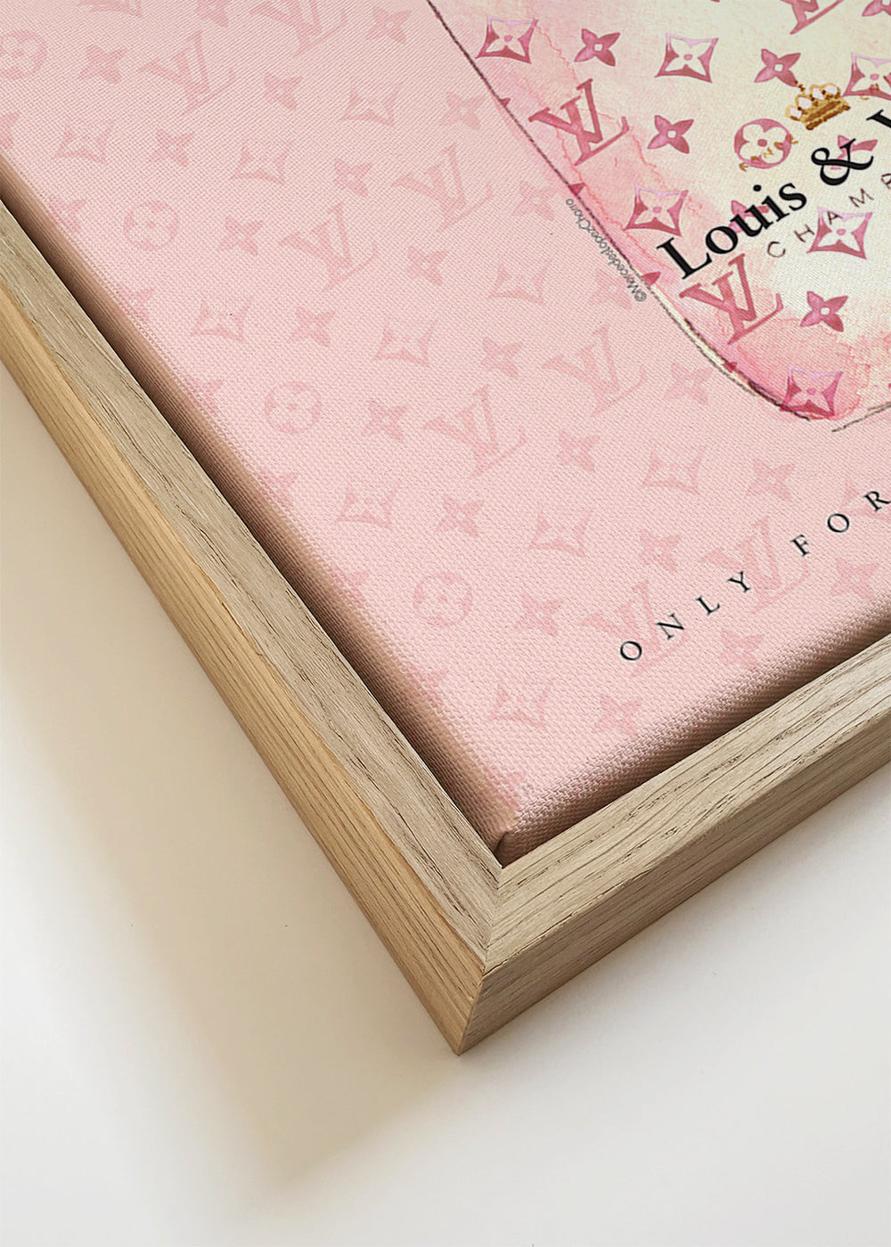 Illustration av LV-champagneflaska i rosa