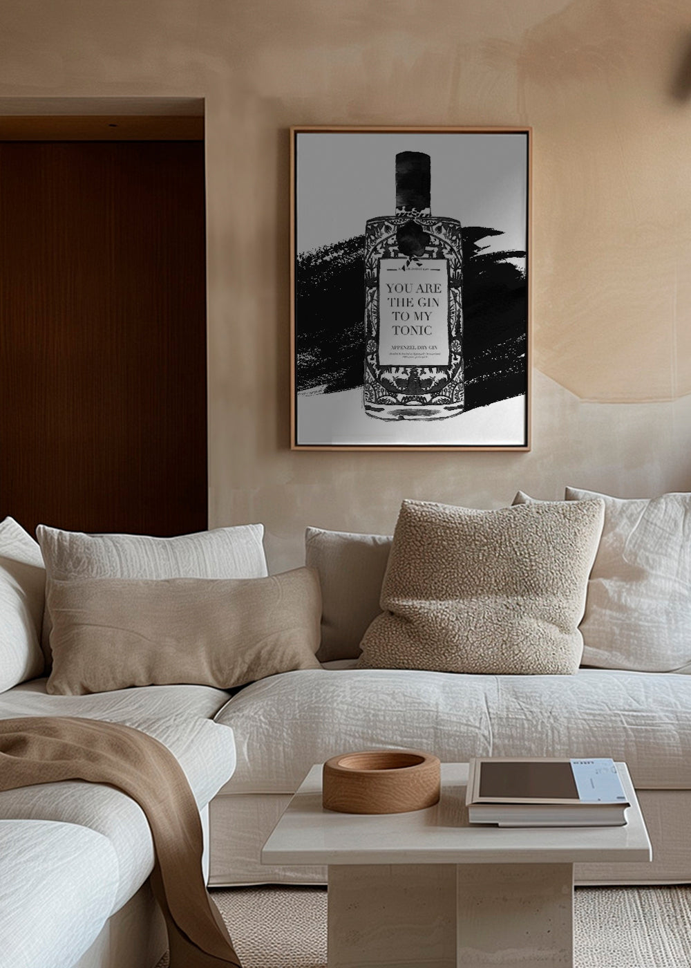 Kökskonst Gin to my tonic typografiskt tryck
