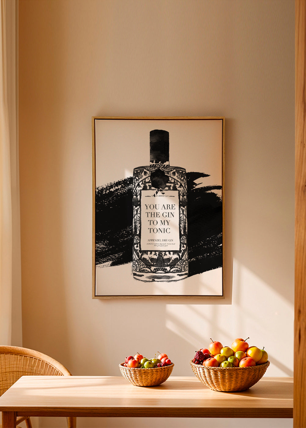 Kökskonst Gin to my tonic typografiskt tryck