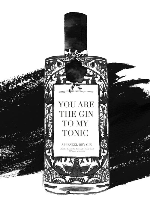 Kökskonst Gin to my tonic typografiskt tryck