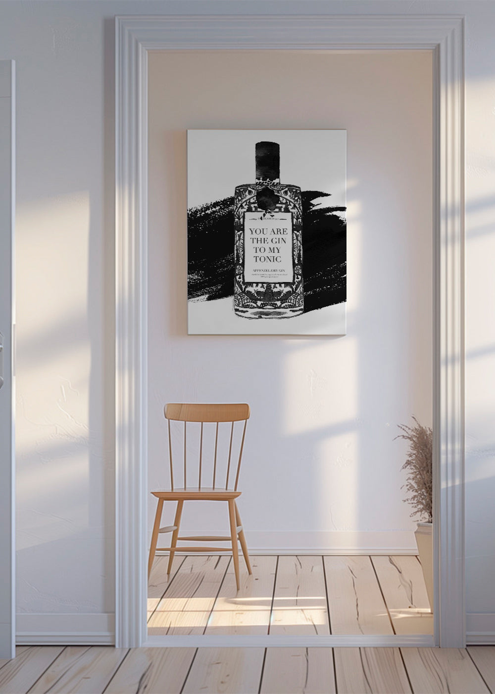 Kökskonst Gin to my tonic typografiskt tryck