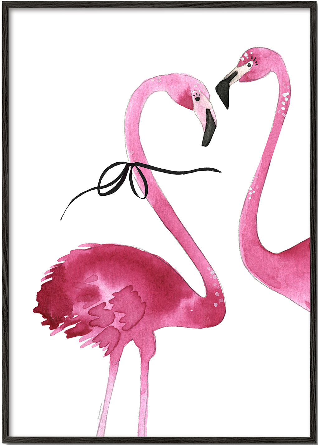 Konst rosa flamingo akvarell