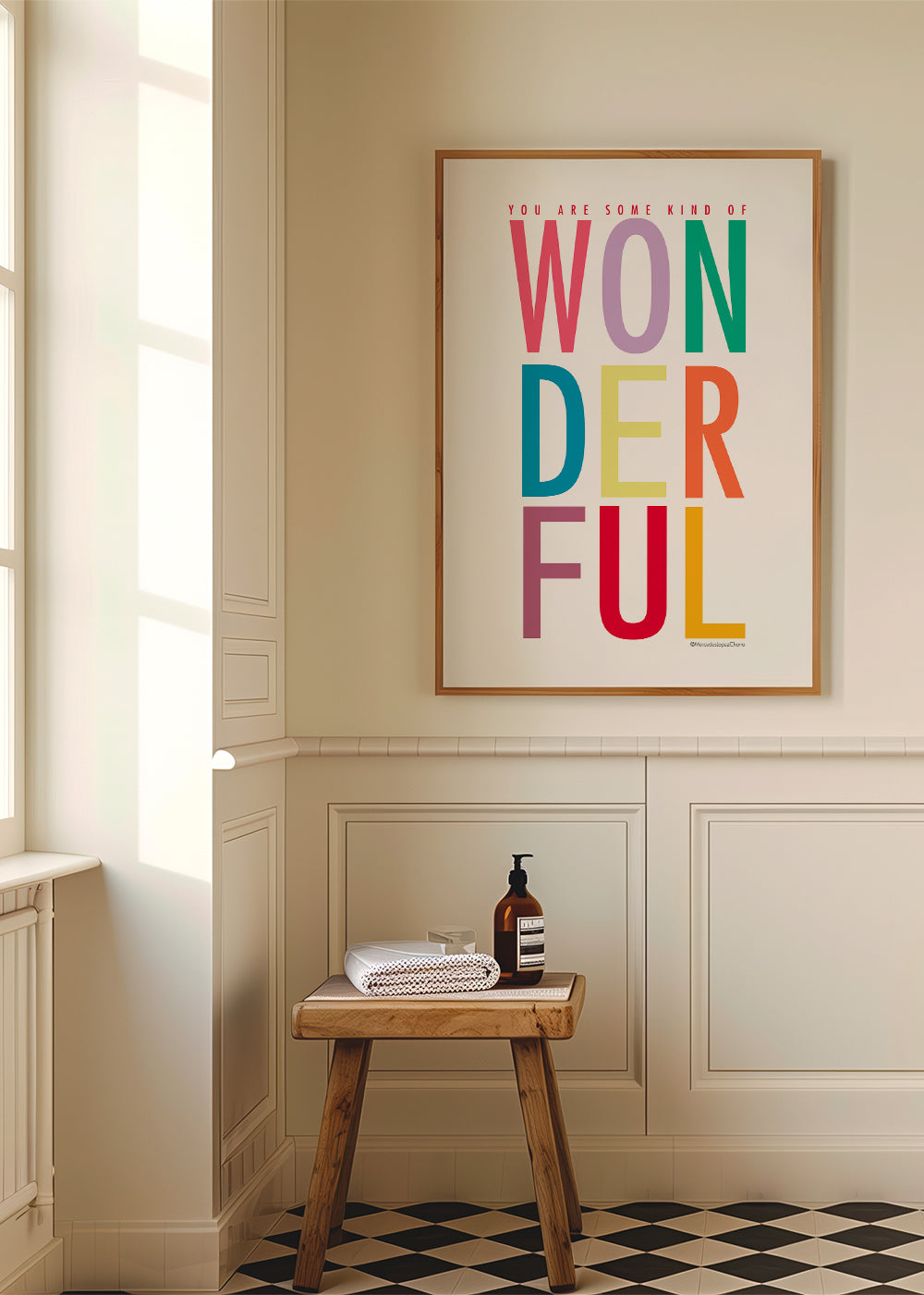 Typografisk illustration med positivt budskap
