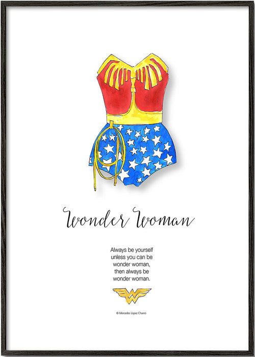 Wonder Woman akvarellillustration