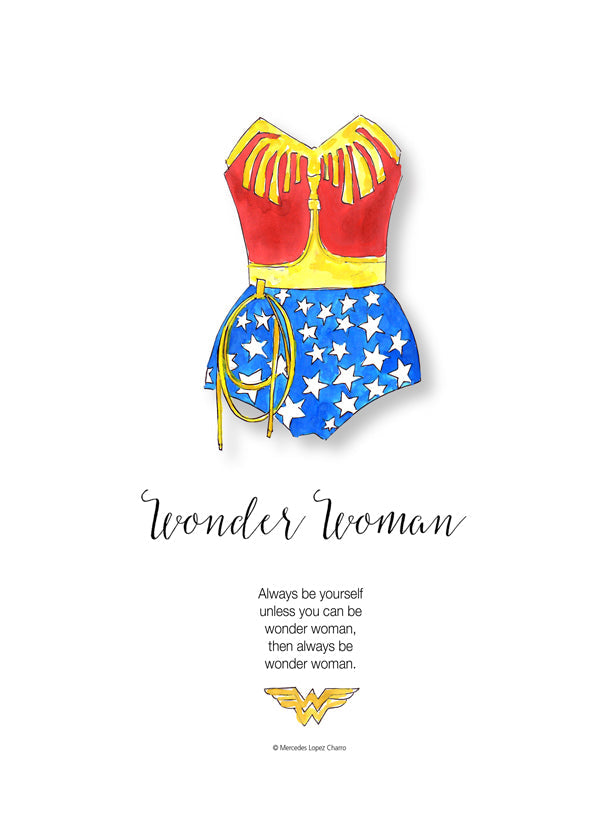 Wonder Woman akvarellillustration
