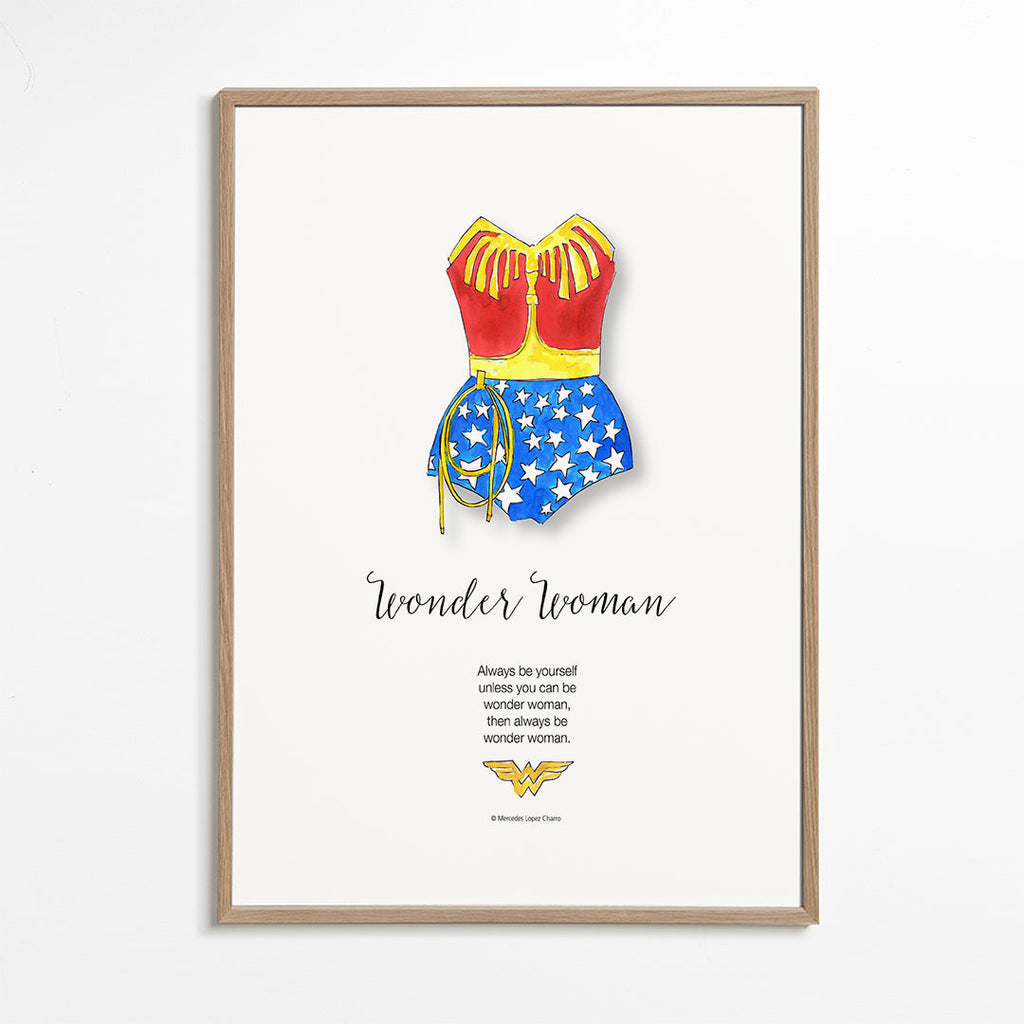 Wonder Woman akvarellillustration