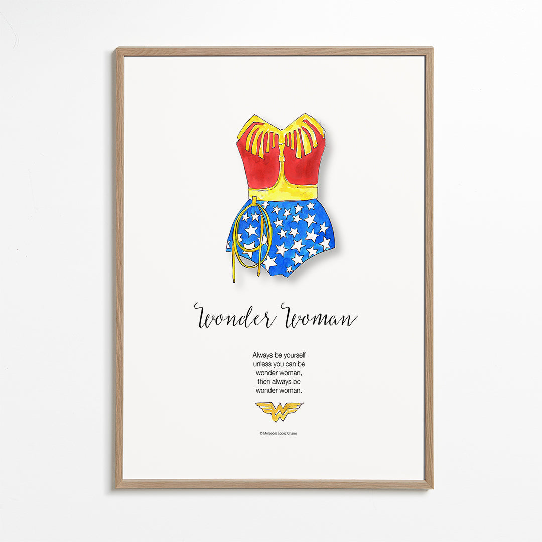 Wonder Woman akvarellillustration