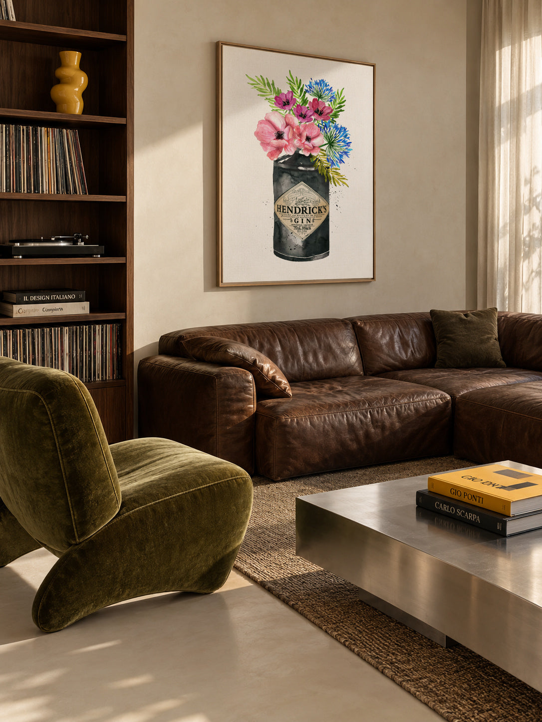 Hendrick's flowers - Framed canvas in an interior