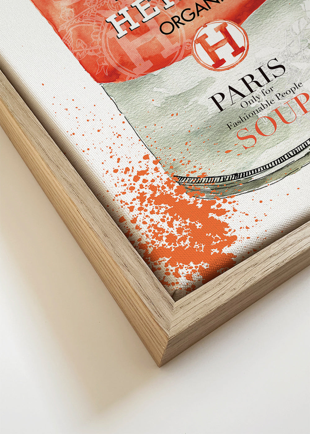 Kökskonst Hermès Soup illustrerad burk