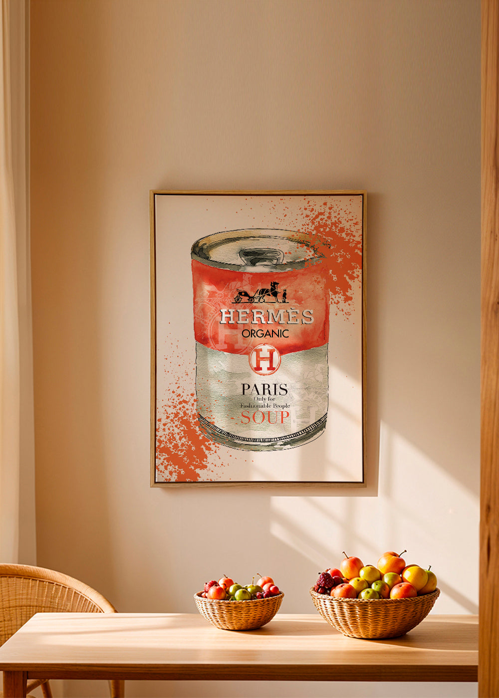 Kökskonst Hermès Soup illustrerad burk