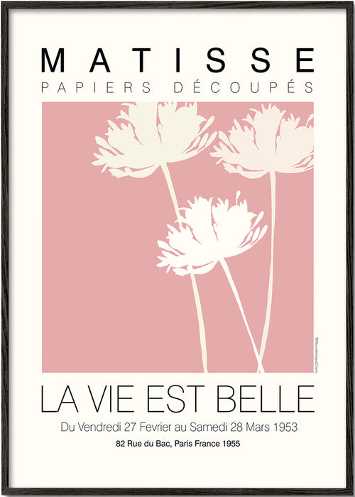 Botanisk poster Matisse rosa utskärningar