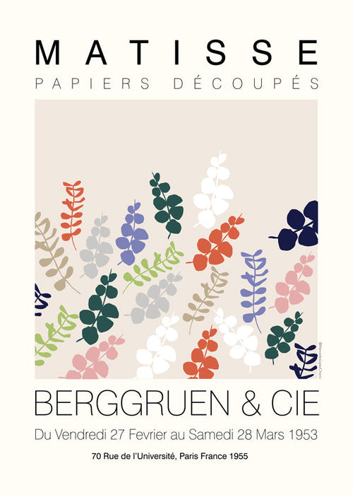 Botanisk poster Matisse utskurna blad