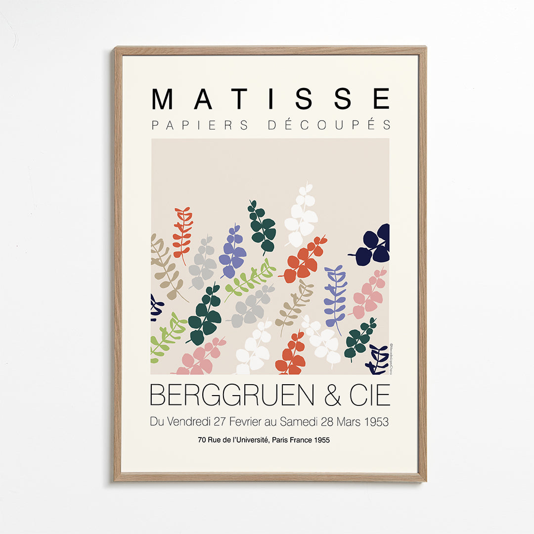 Botanisk poster Matisse utskurna blad