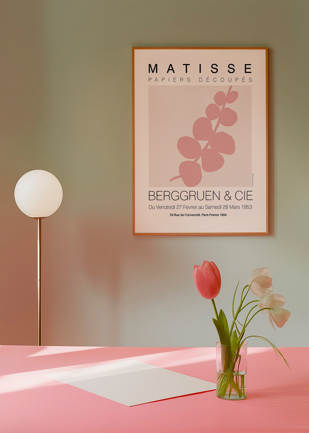 Botanisk poster rosa blad