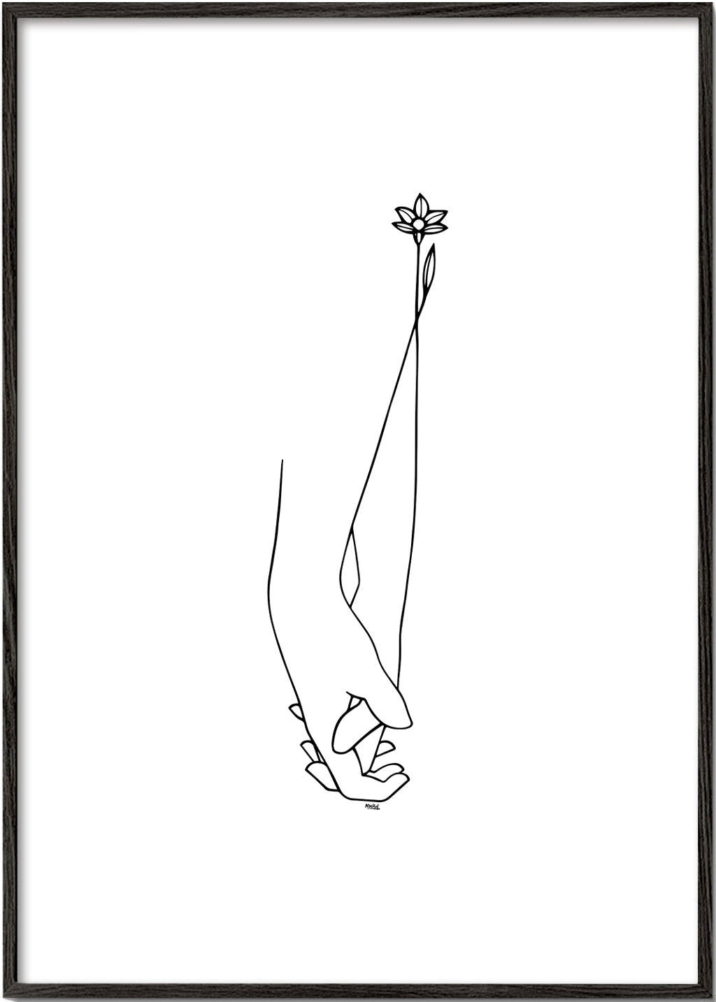 Minimal linjeillustration händer