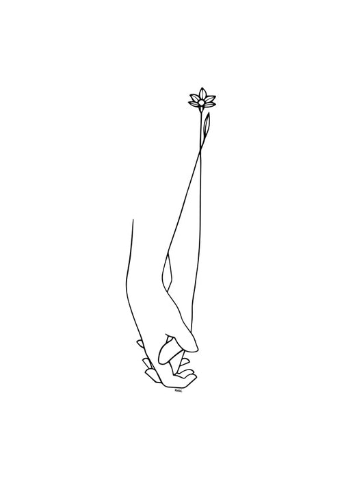 Minimal linjeillustration händer