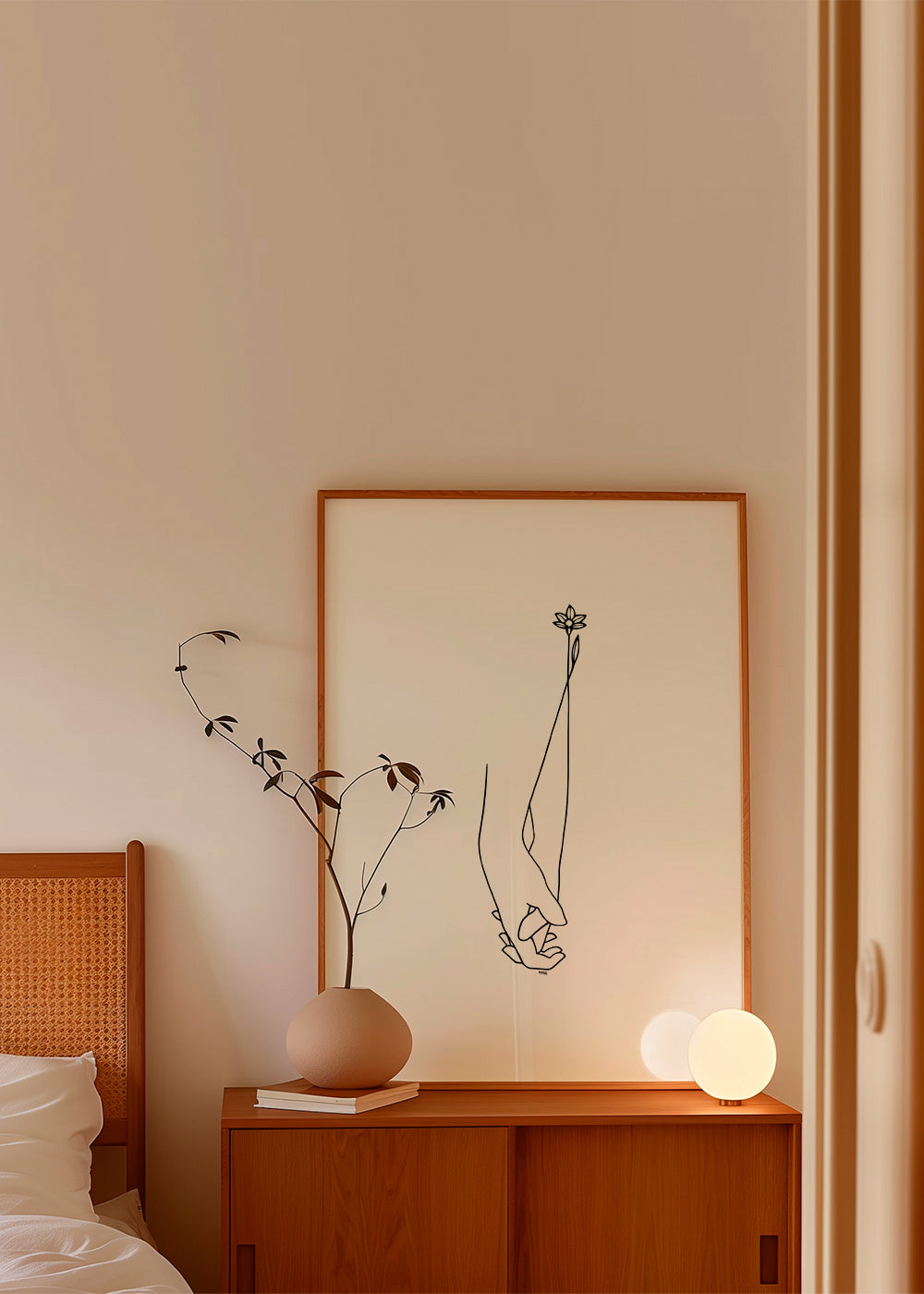Minimal linjeillustration händer