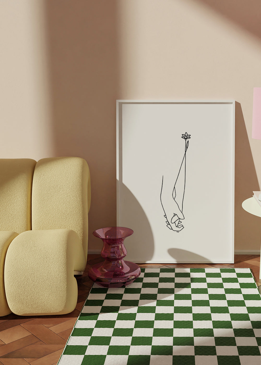 Minimal linjeillustration händer