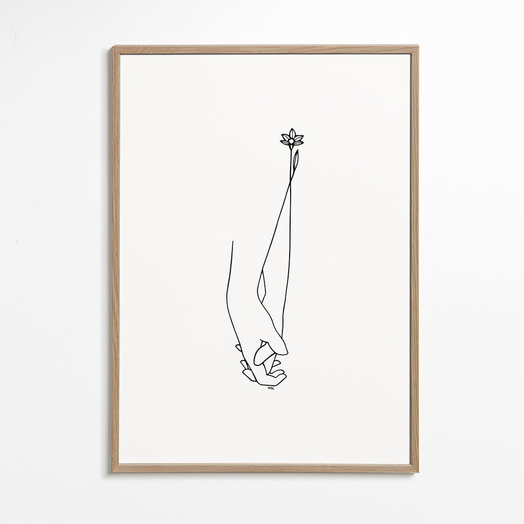 Minimal linjeillustration händer
