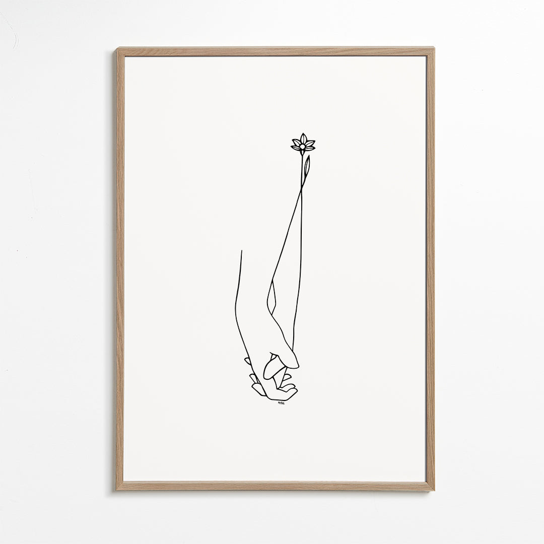 Minimal linjeillustration händer