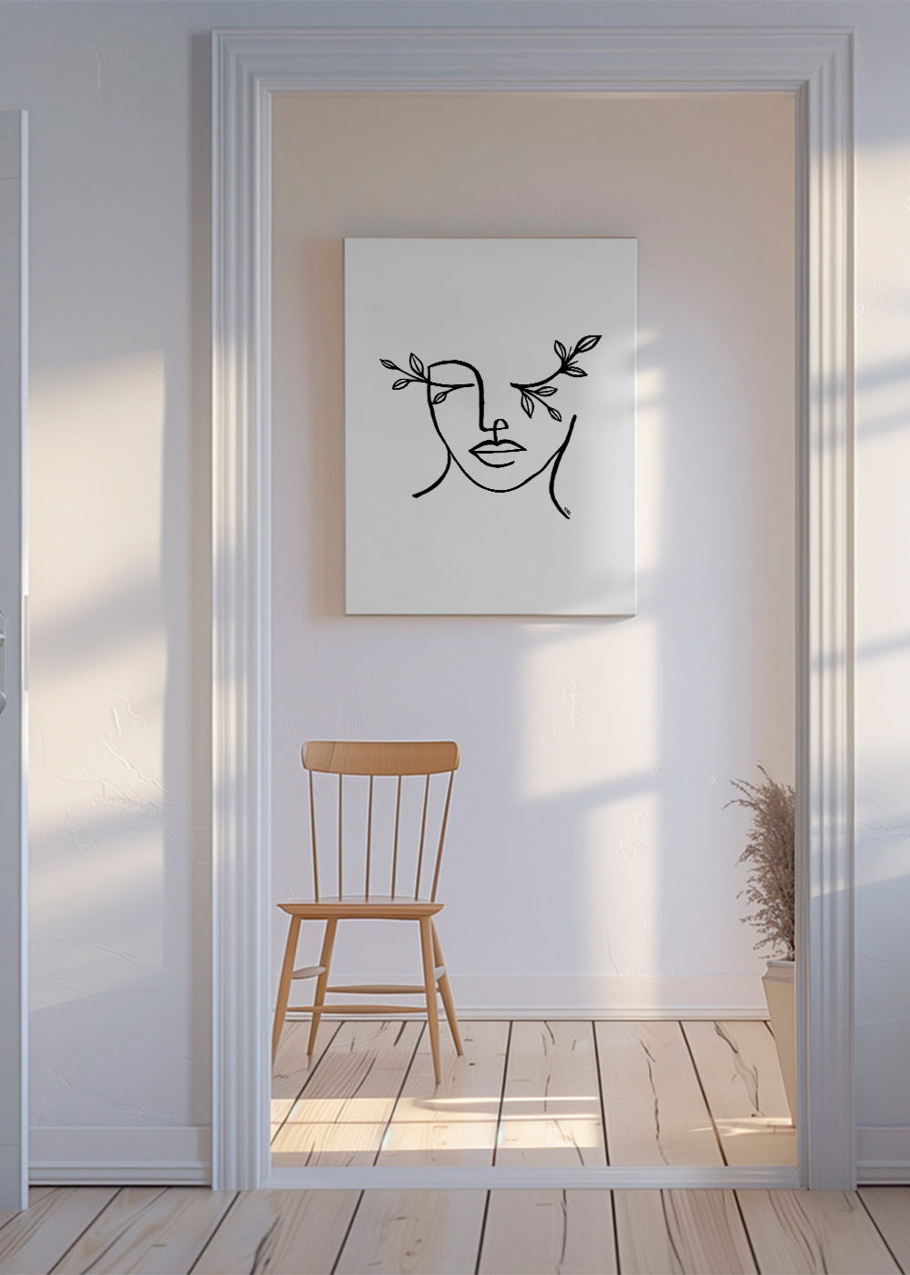 Botanisk print linjärt ansikte