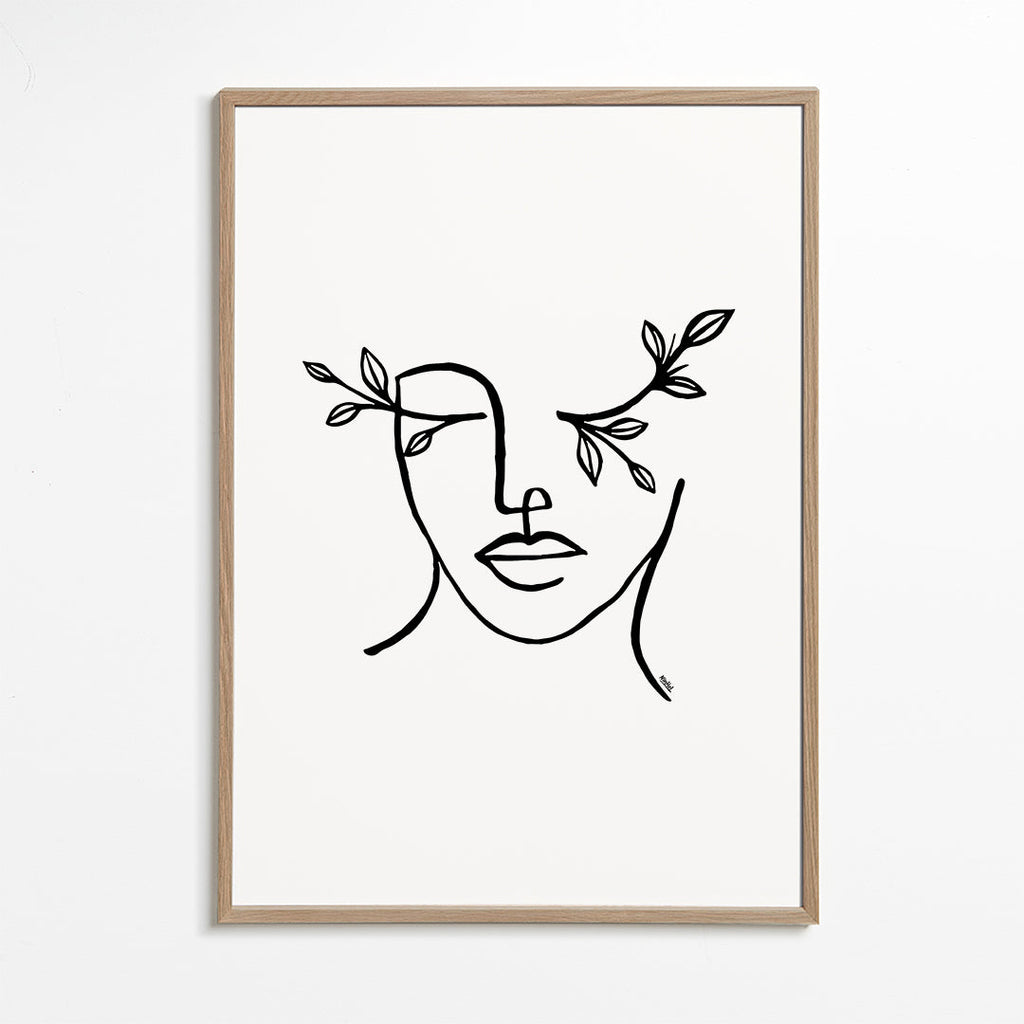Botanisk print linjärt ansikte