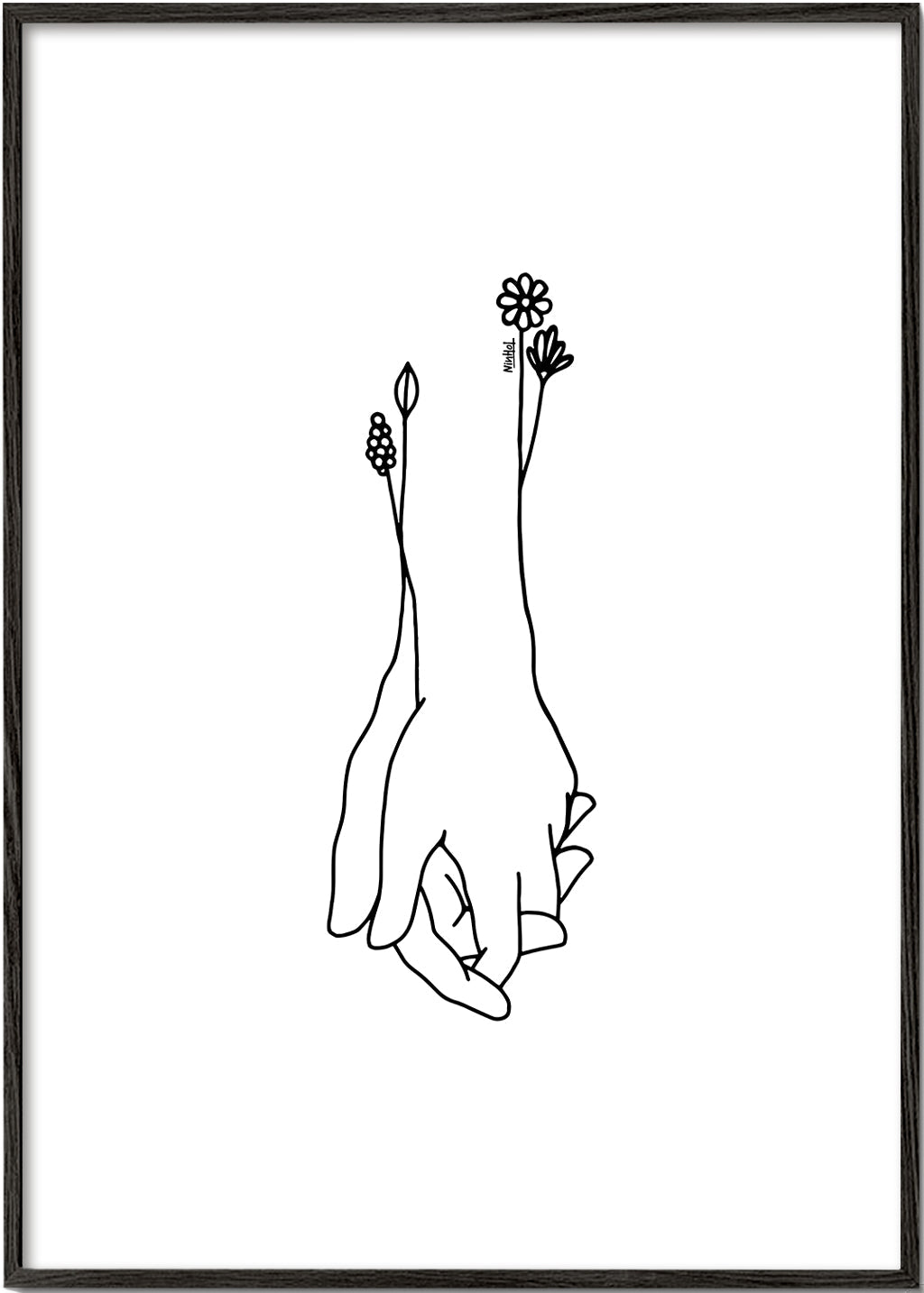 Botanisk poster flätade händer