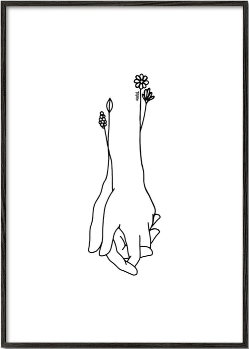 Botanisk poster flätade händer