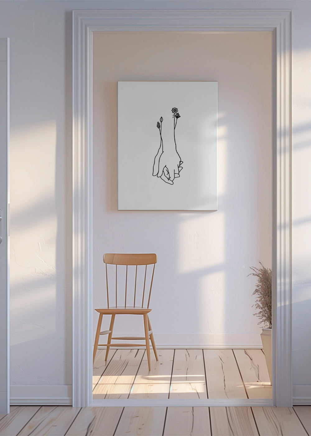 Botanisk poster flätade händer