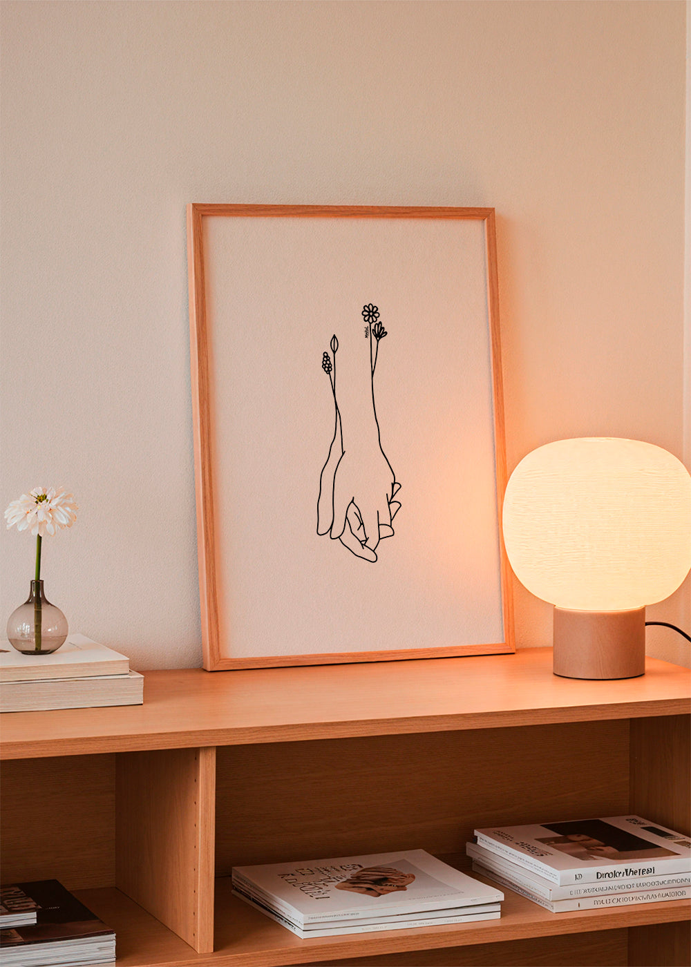 Botanisk poster flätade händer