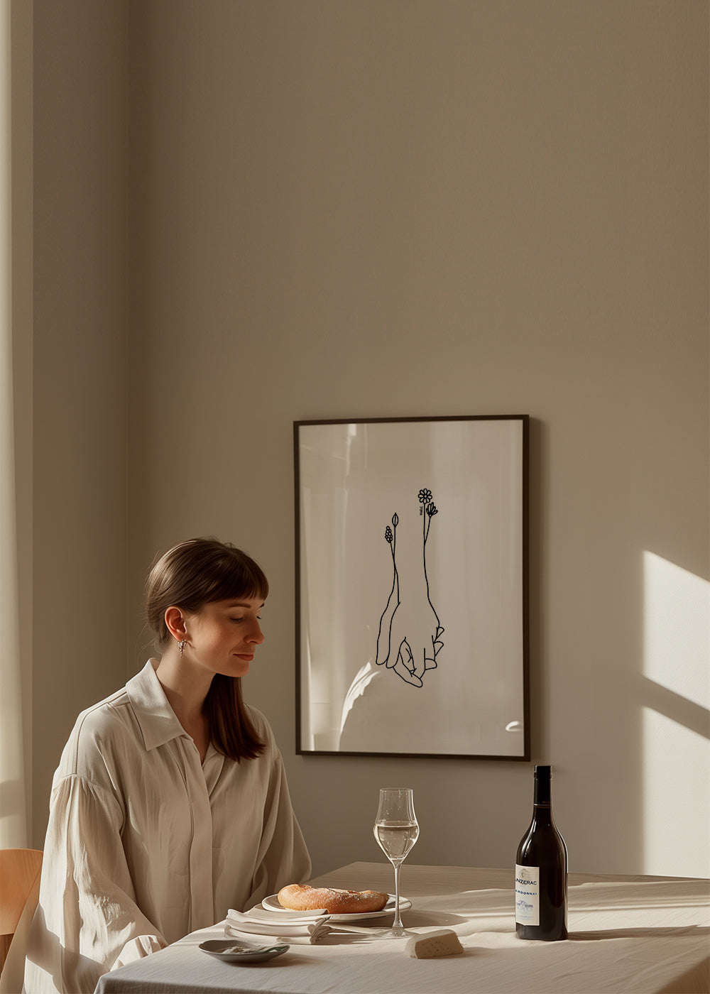 Botanisk poster flätade händer