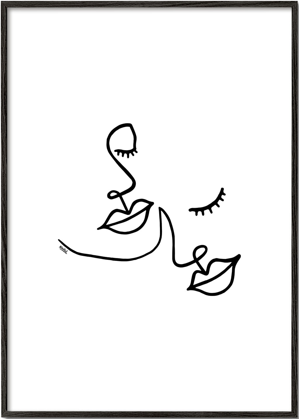 Linjekonst ansikten minimalistisk