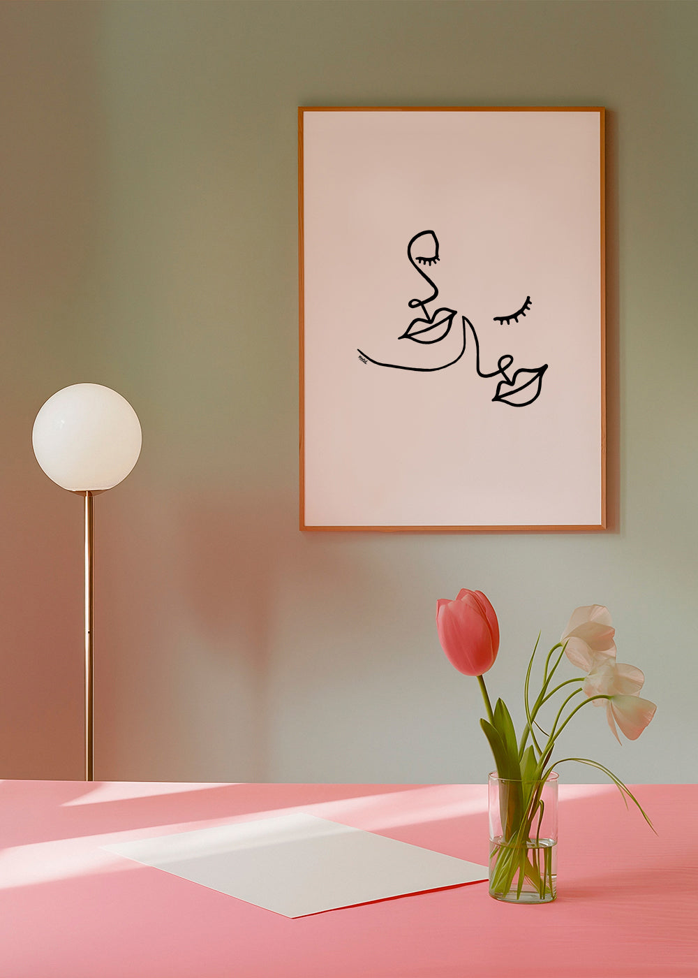Linjekonst ansikten minimalistisk