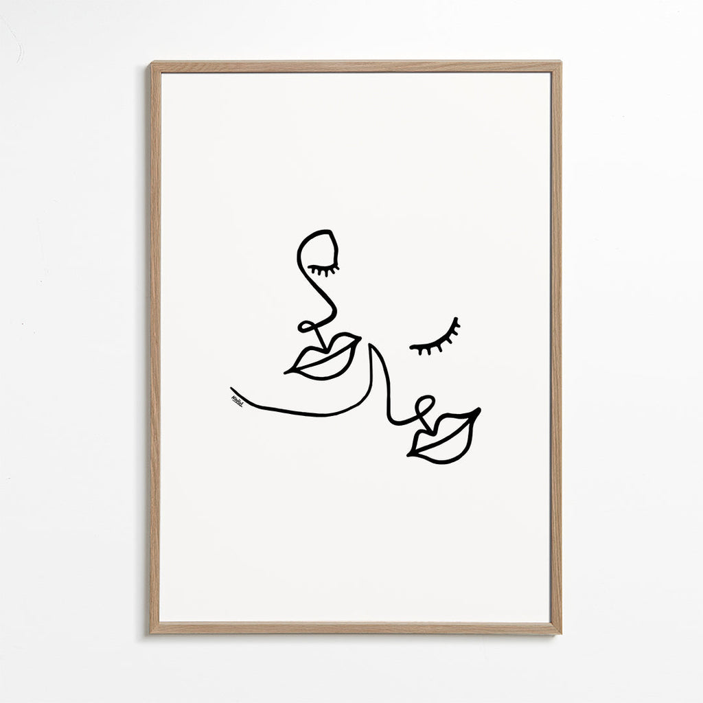 Linjekonst ansikten minimalistisk