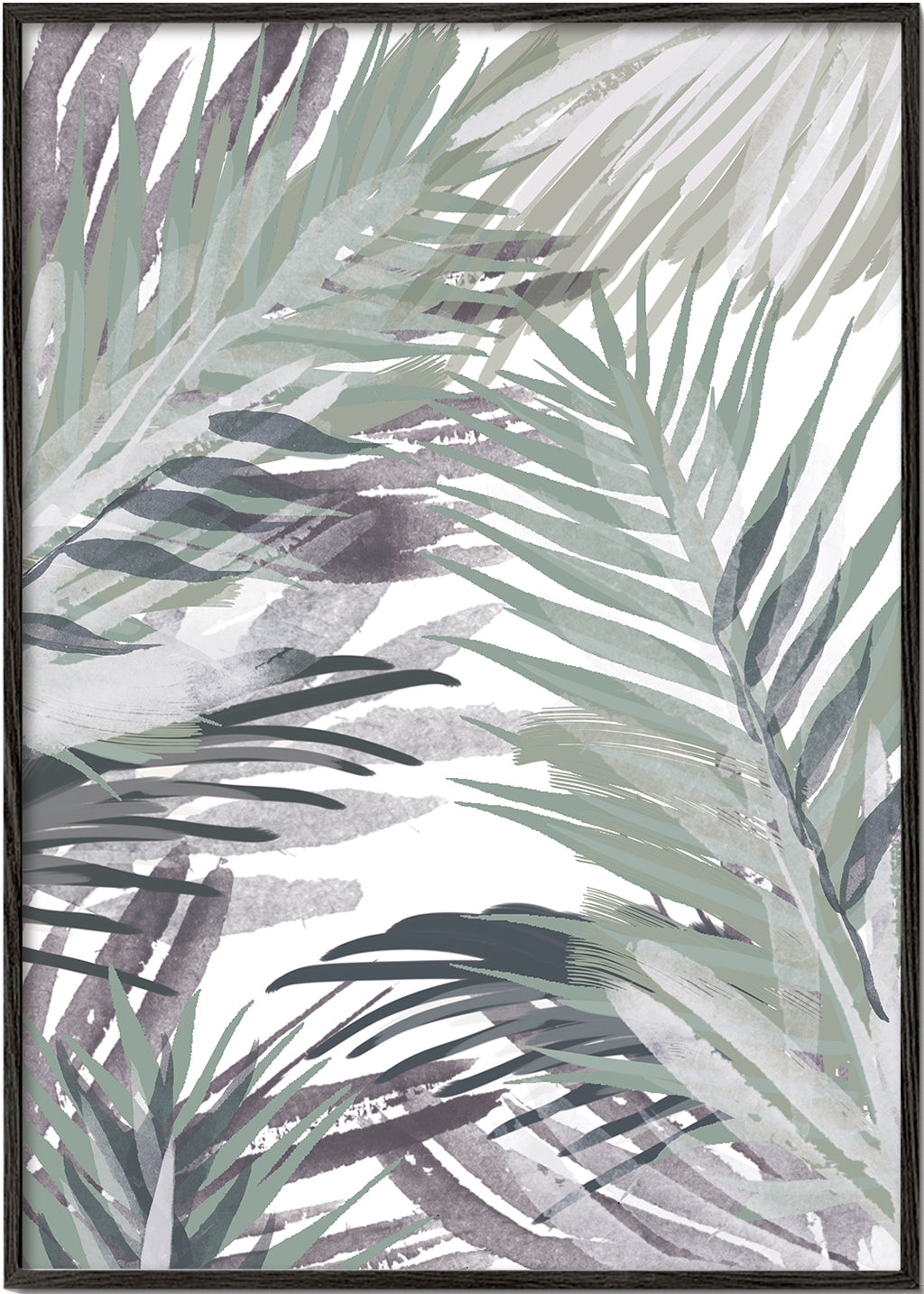 Botanisk poster med palmer i akvarell
