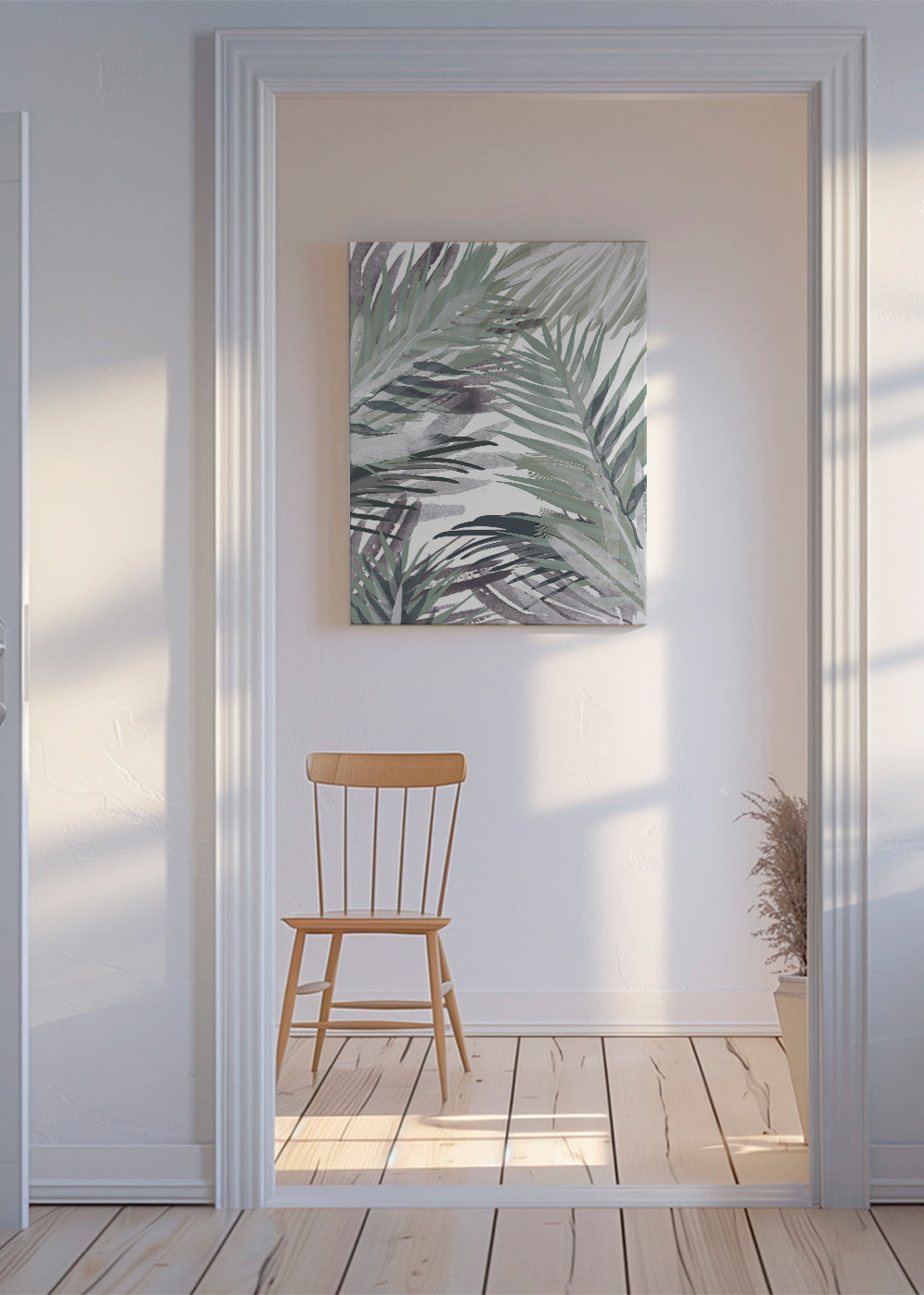 Botanisk poster med palmer i akvarell