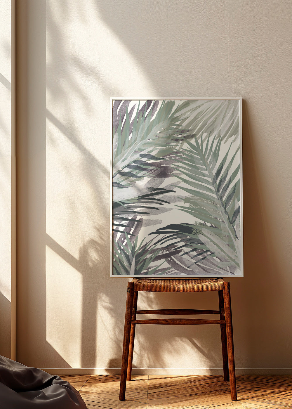 Botanisk poster med palmer i akvarell
